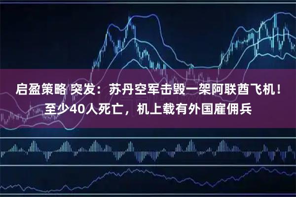 启盈策略 突发：苏丹空军击毁一架阿联酋飞机！至少40人死亡，机上载有外国雇佣兵